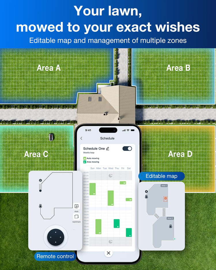ECOVACS GOAT O600 RTK Robot Lawn Mower,Wire-Free TrueMapping 2.0 RTK Navigation,AIVI AI Obstacle Avoidance,19cm Cutting Width Robot Lawnmower for