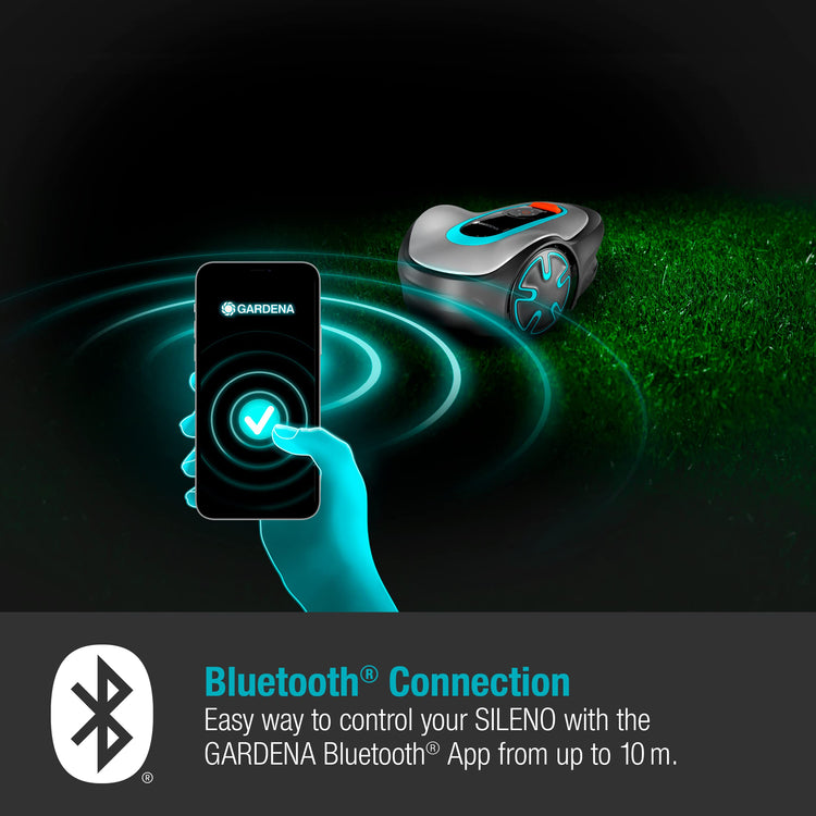 Gardena Robotic Mower SILENO minimo 250 m2: Intelligent lawn mower with excellent connectivity, programmable with the Gardena Bluetooth® app, version