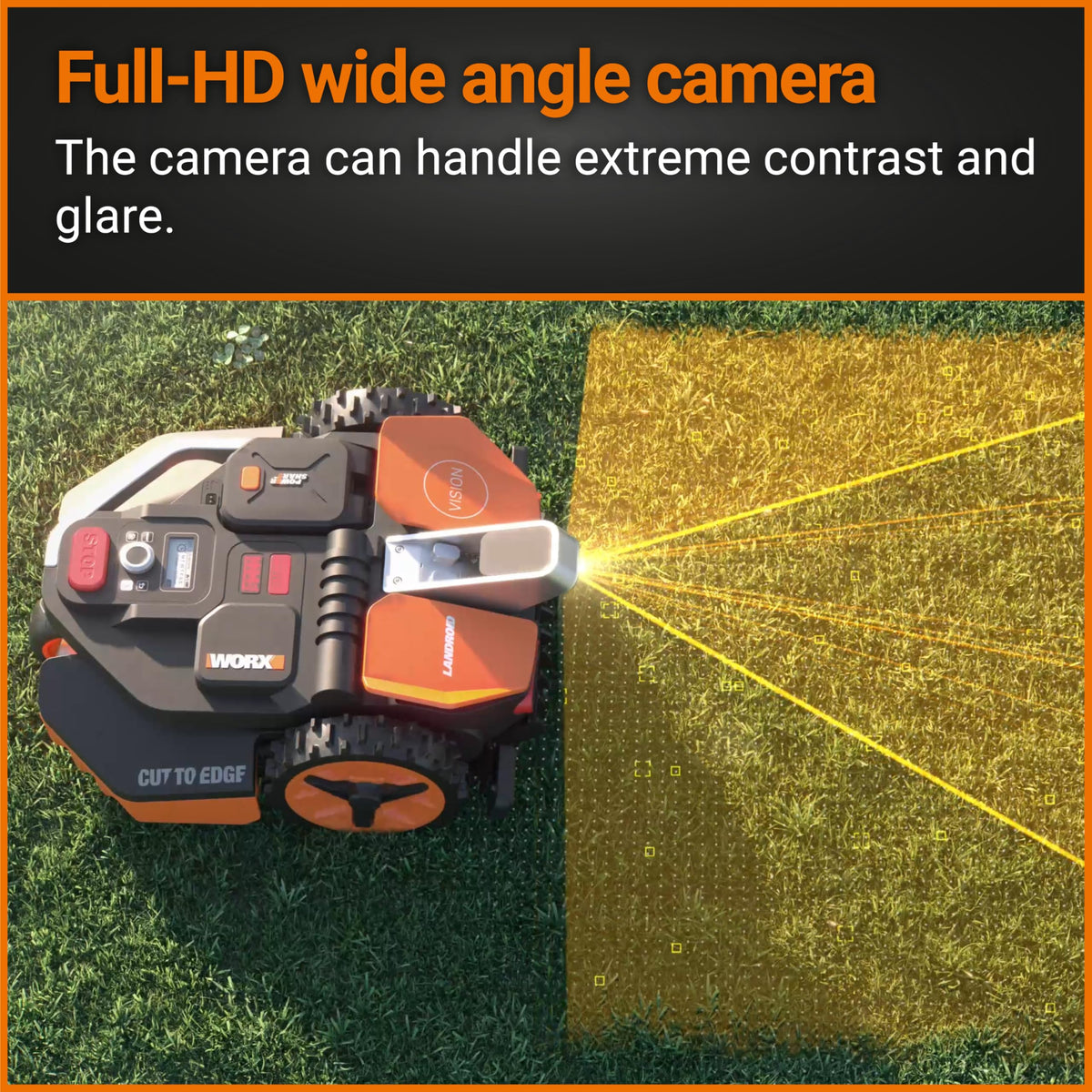 WORX WR206E Landroid Vision Robotic Lawn Mower – 600m2 Patented AIA Mowing Multi-Zone, Auto Charging, 20V PowerShare Battery, Rain Sensor