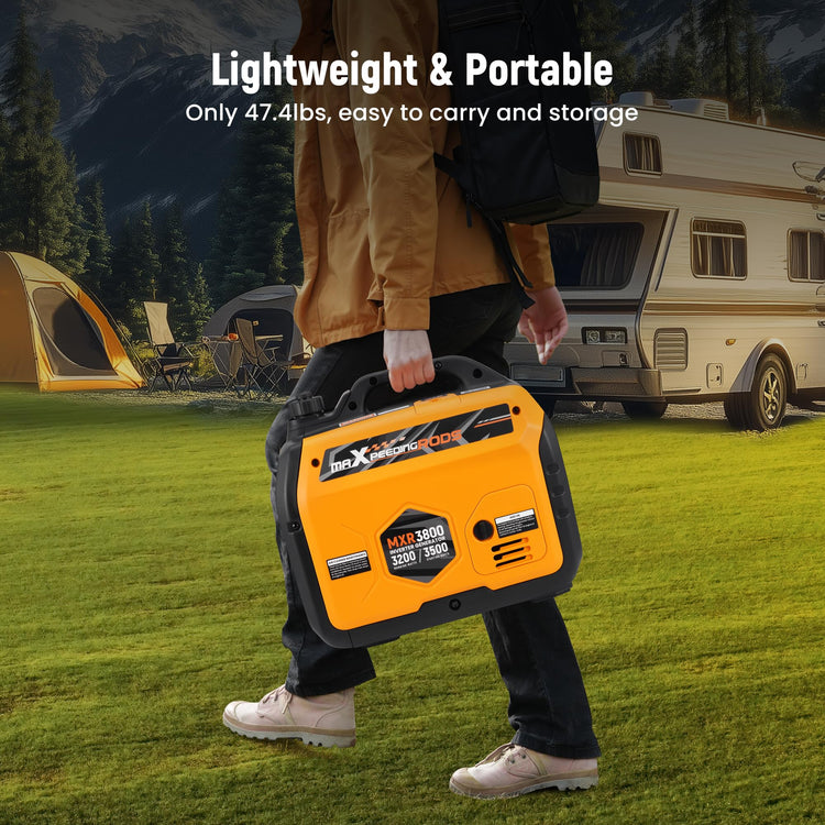 maXpeedingrods 3500W Portable Inverter Generator Petrol Silent for Camping
