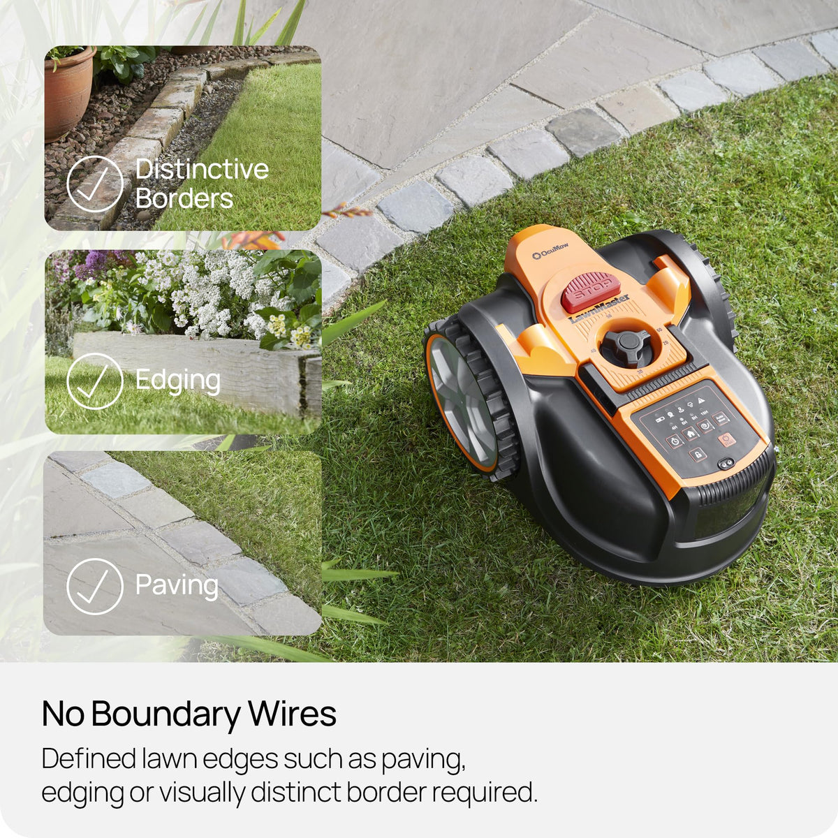 LawnMaster OcuMow AMB16-400 Vision Robot Mower & Charging Station, 400m2