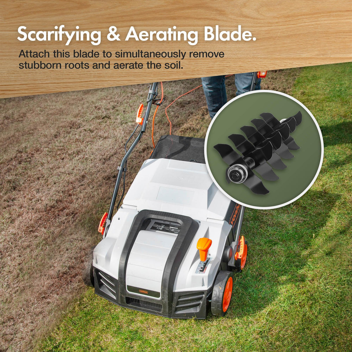 2000W Electric Lawn Scarifier & Aerator with 40cm Working Width & 55L Collection Box