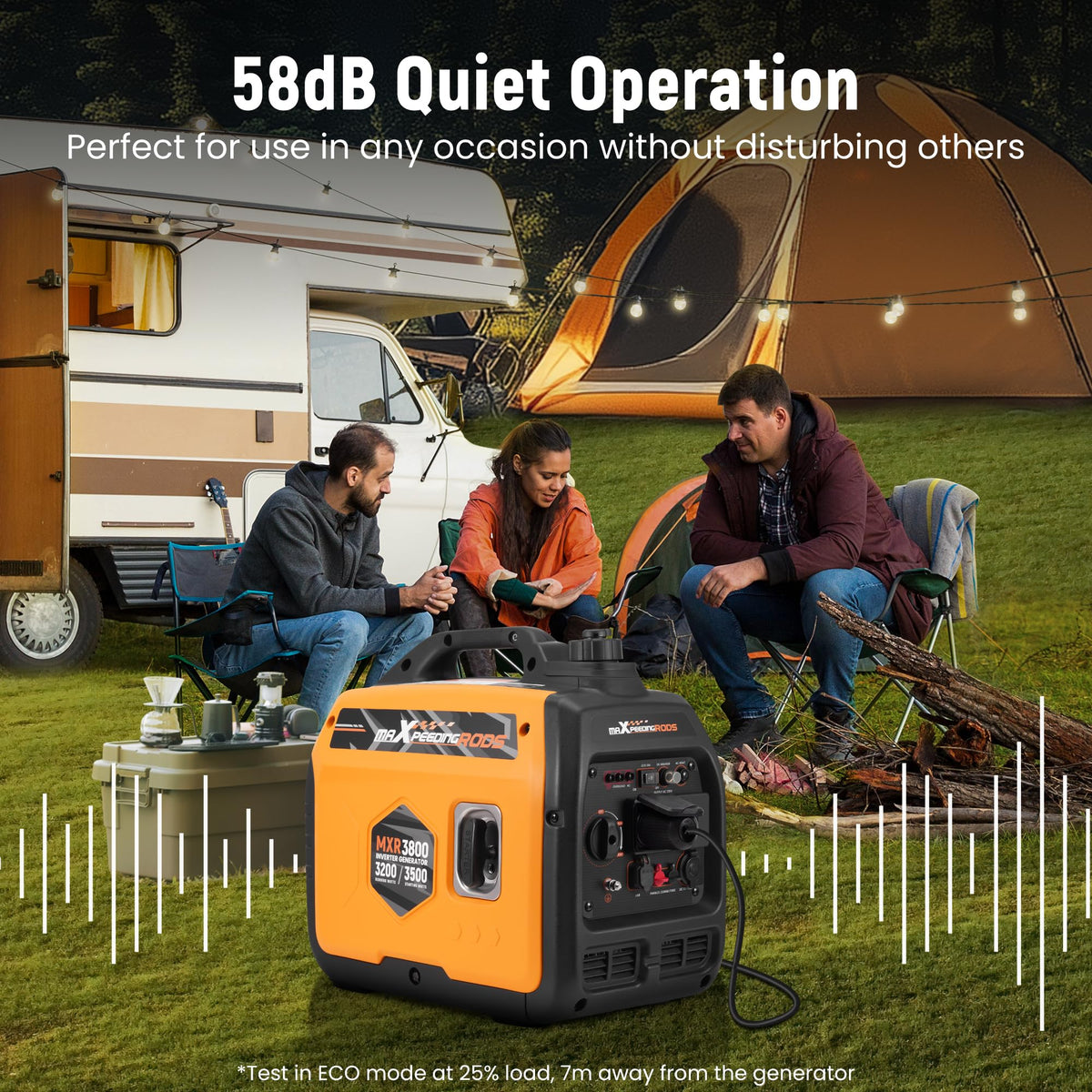 maXpeedingrods 3500W Portable Inverter Generator Petrol Silent for Camping