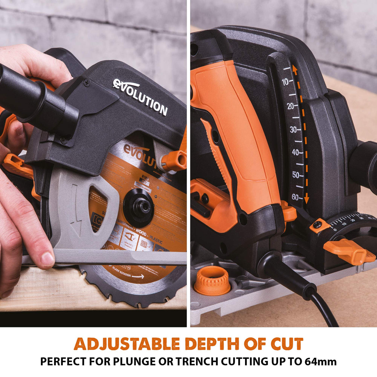 1600W 185mm Multi-Material Circular Saw with 1020mm Guide Track & Adjustable Bevel