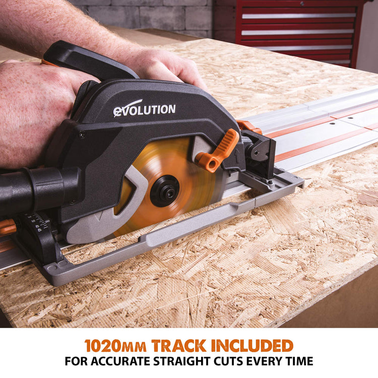 1600W 185mm Multi-Material Circular Saw with 1020mm Guide Track & Adjustable Bevel