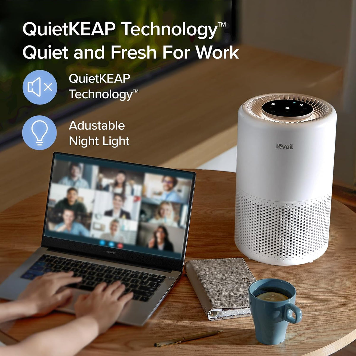 LEVOIT Core 200S Smart HEPA Air Purifier, 64m² Coverage - App & Alexa Control, Removes 99.97% Pollen, Dust, Odour & Smoke