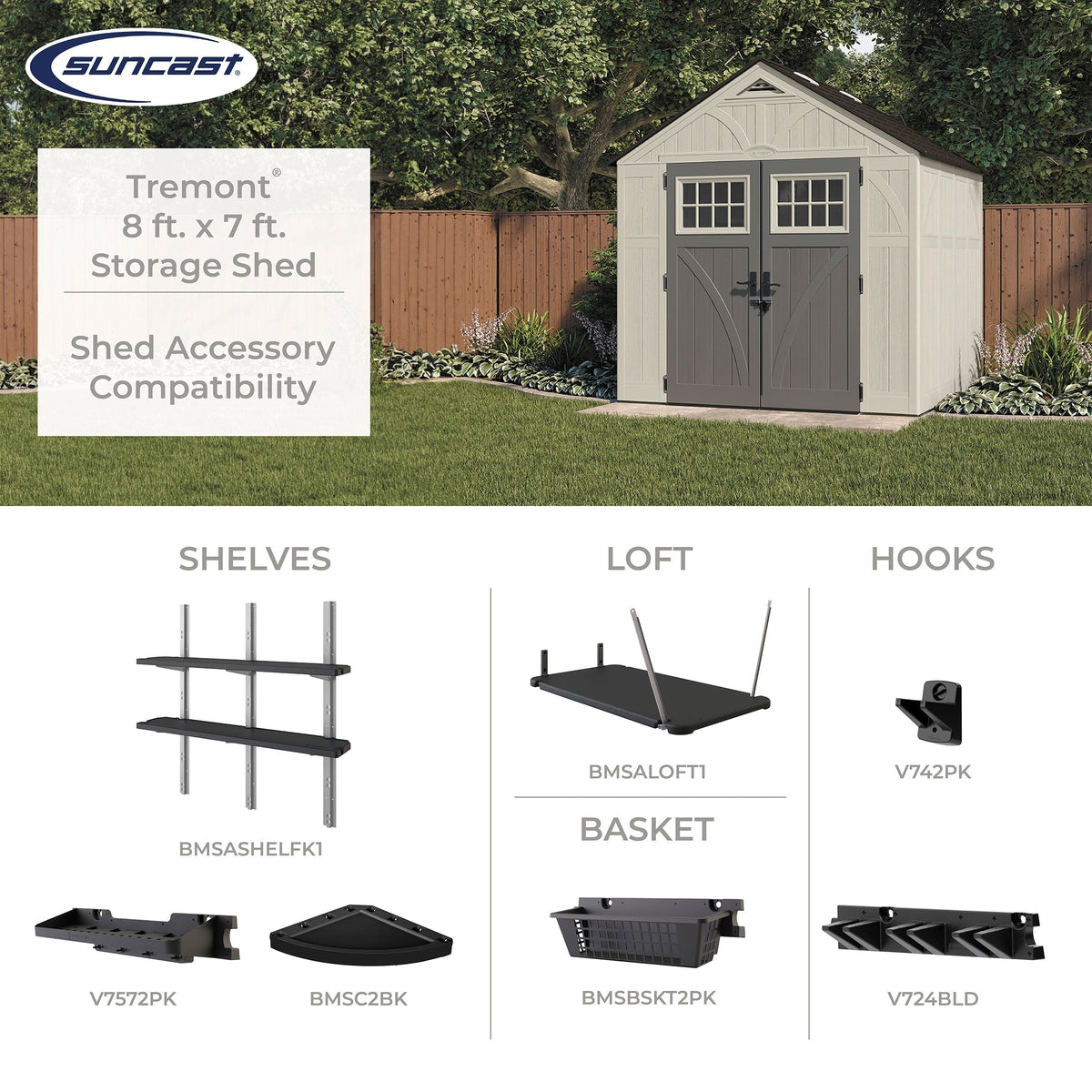 Suncast Tremont Shed 8x7