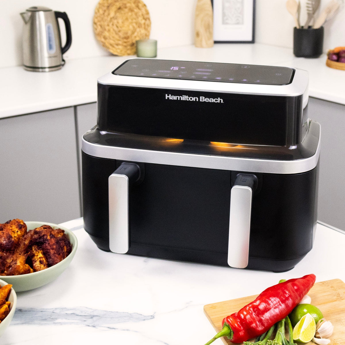 Hamilton Beach HB700VCGS Dual Air Fryer 9L Black