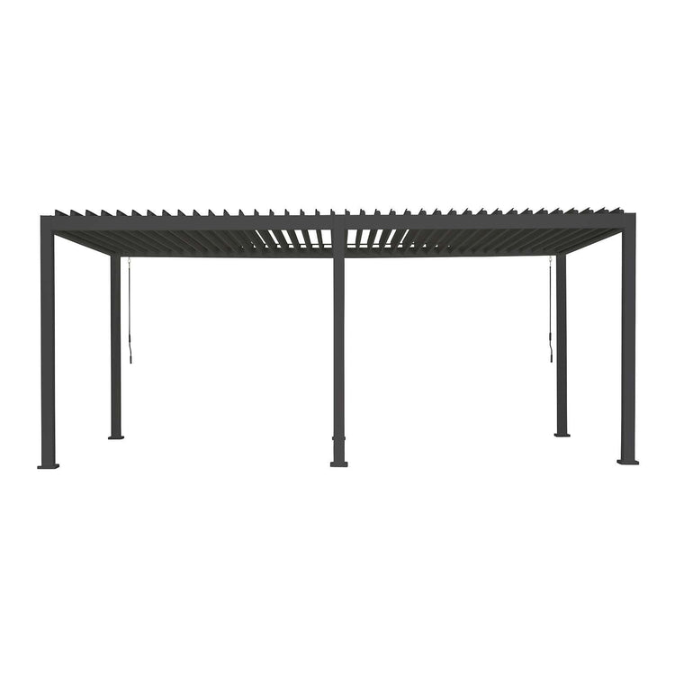 6m x 3m Rectangular Aluminium Louvered Pergola – Grey