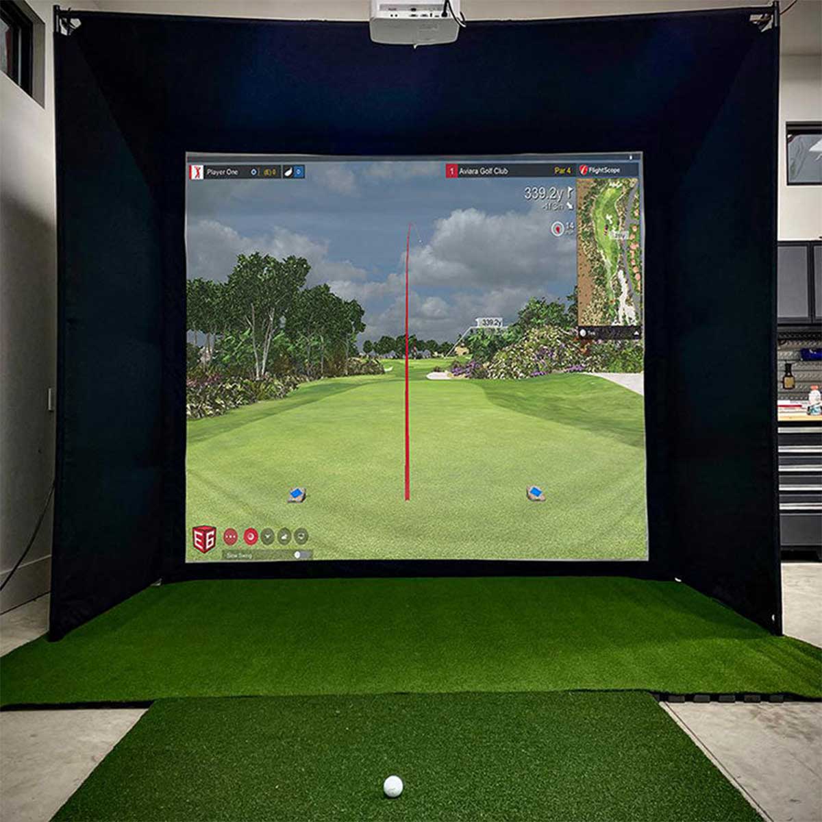 Garmin Approach R50 with PlayBetter SimStudio™ BYO (Build Your Own) Package – Custom Home Golf Simulator Studio Builder with Impact Screen, Enclosure, Optional Mats, Projector & More