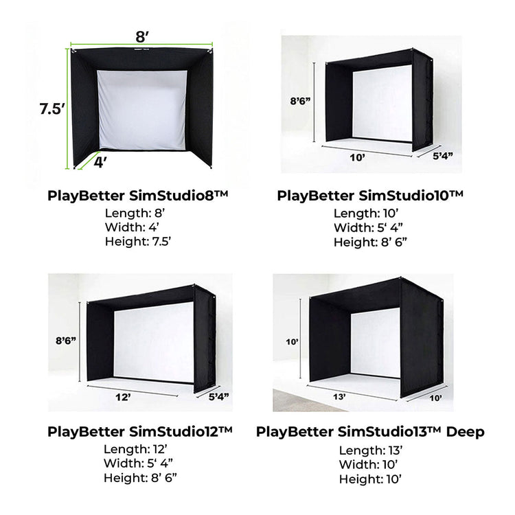 Garmin Approach R10 with PlayBetter SimStudio™ BYO (Build Your Own) Package – Custom Home Golf Simulator Studio Builder with Impact Screen, Enclosure, Optional Mats, Projector & More