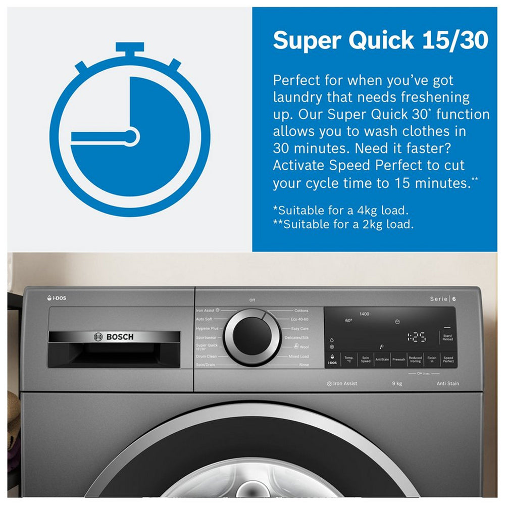 Bosch Serie 6 WGG244ZCGB Washing Machine 9kg Graphite