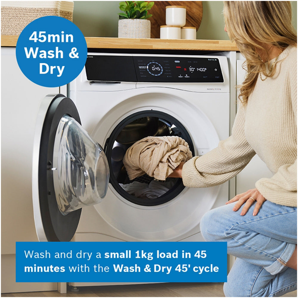 Bosch Series 8 WNC25410GB Washer Dryer 10.5kg/6kg 1400rpm White
