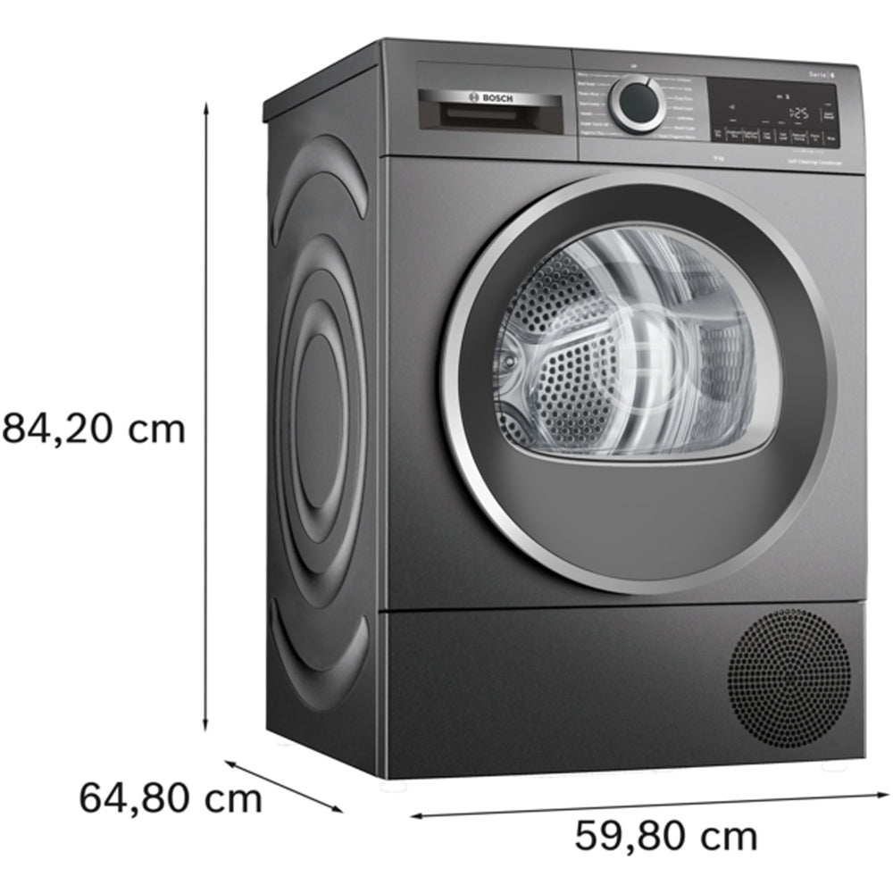 Bosch WQG245R1GB Series 6 Heat Pump Tumble Dryer 9kg Graphite