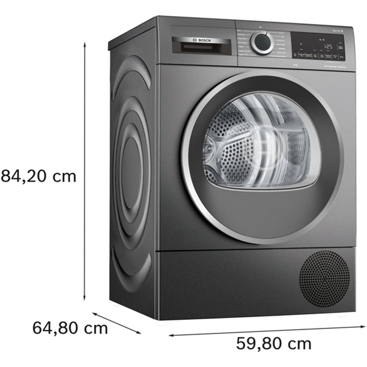Bosch WQG245R1GB Series 6 Heat Pump Tumble Dryer 9kg Graphite