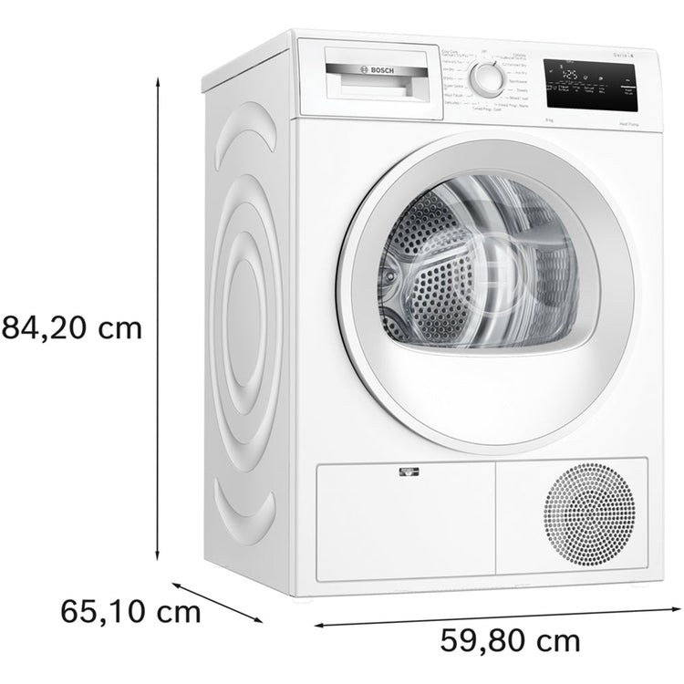 Bosch WTH85225GB Heat Pump Tumble Dryer 8kg White