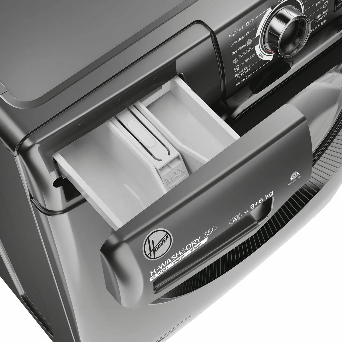 Hoover H-WASH&DRY 350 H3DPS4966TAMBR80 Wifi Connected 9Kg / 6Kg Washer Dryer with 1400 rpm - Graphite - D Rated [Wash&Dry], A Rated [Wash Only] (EX-DISPLAY/B)