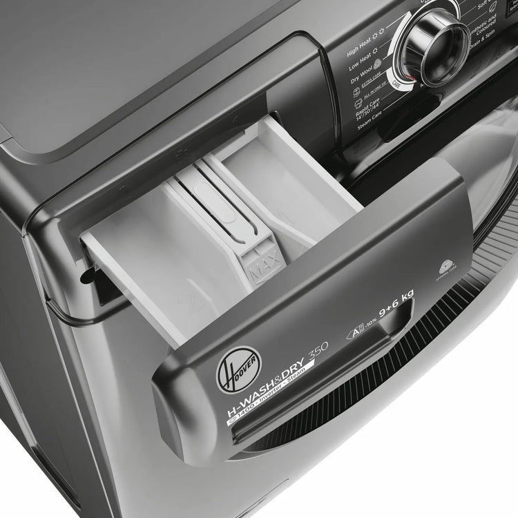 Hoover H-WASH&DRY 350 H3DPS4966TAMBR80 Wifi Connected 9Kg / 6Kg Washer Dryer with 1400 rpm - Graphite - D Rated [Wash&Dry], A Rated [Wash Only] (EX-DISPLAY/B)