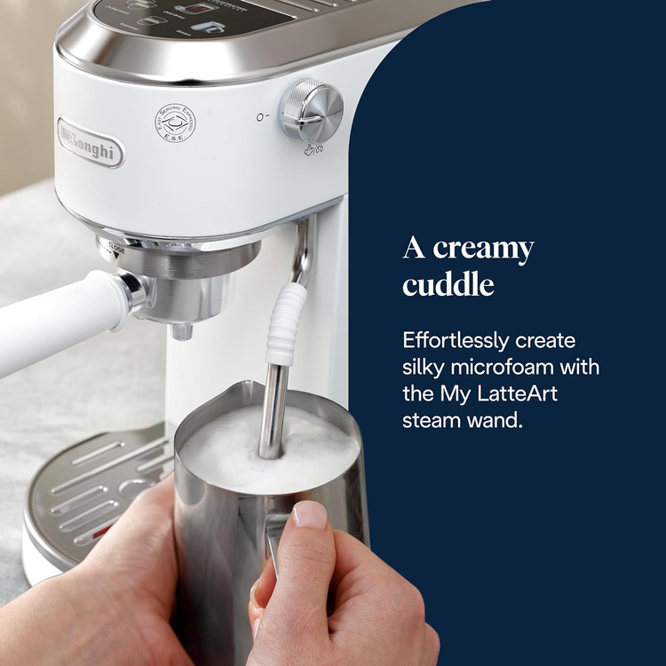 DeLonghi EC890.W Dedica Duo Manual Espresso Coffee Machine White