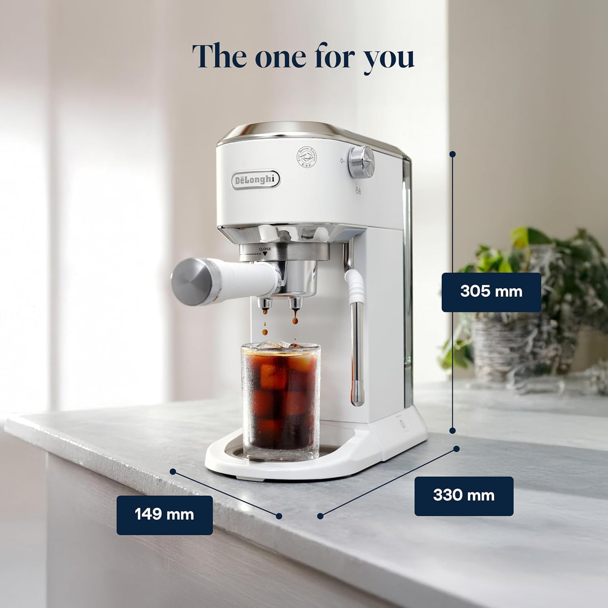 DeLonghi EC890.W Dedica Duo Manual Espresso Coffee Machine White