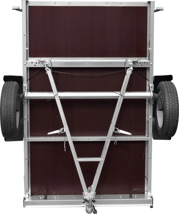 Car trailer GARDEN TRAILER 201 TIPP with mesh side extensions, support wheel and flat tarpaulin