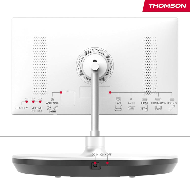 Thomson Go 32" TV (81 cm), TV Android Portable - HD Ready (1366x768), Voice Control, Bluetooth 5.1, Wi-Fi, funzione hotspot, autonomia up to 4 Hours