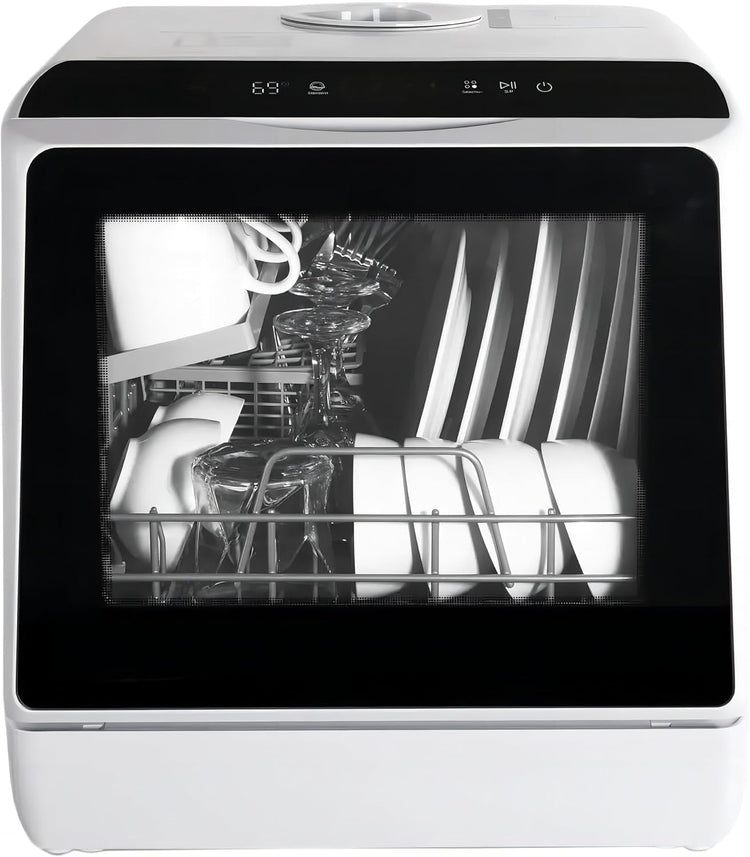 eklipt Table Top Dishwasher – Mini Countertop, 6 Programs, Built-In 5L Water Tank, Touch Control & Drying Cycle