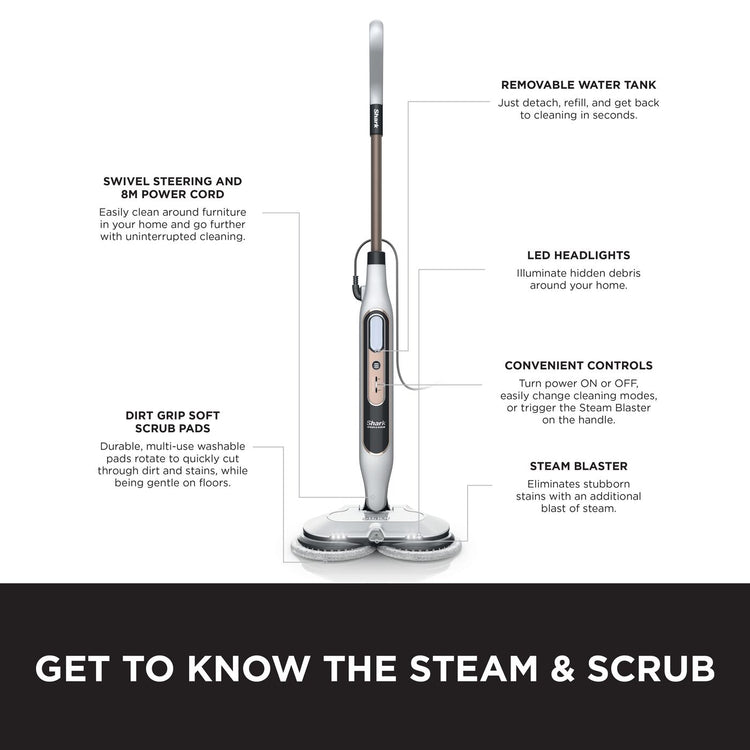 Shark Steam & Scrub Automatic Steam Mop with Steam Blaster S8201UK