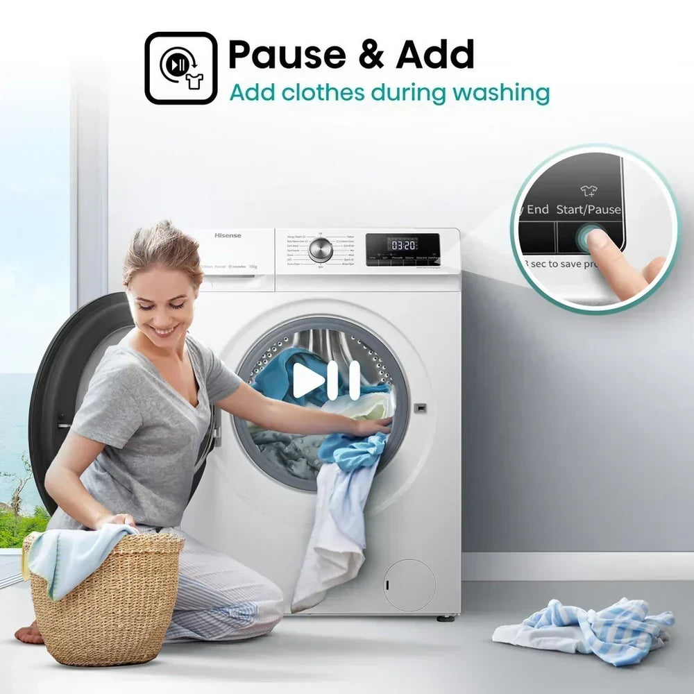 Hisense WFQA1014EVJM 3 Series Washing Machine 10kg 1400rpm White