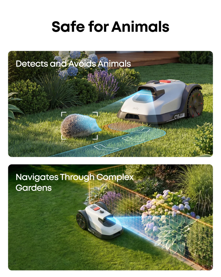 Wire-Free Robotic Lawn Mower for Gardens Up to 500m² with AI Vision Navigation & 3D Obstacle Avoidance