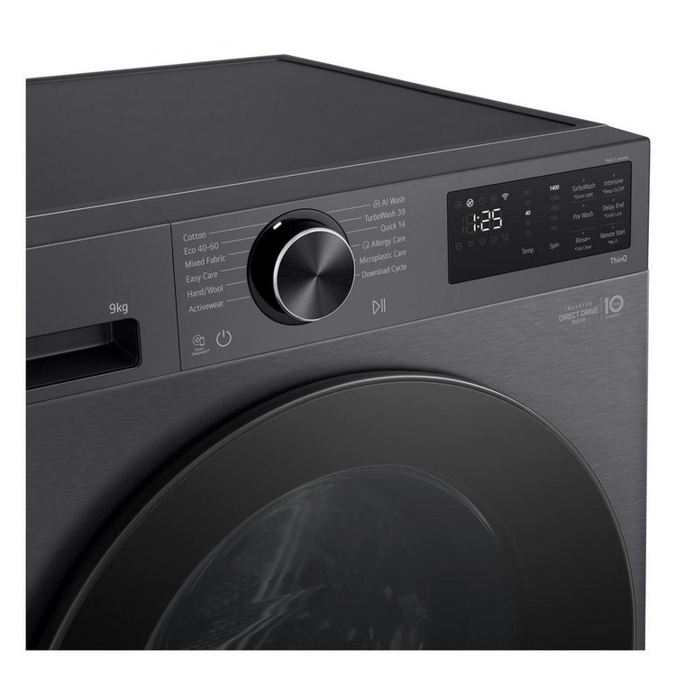LG F2X50S9TBB Freestanding Washing Machine 9kg 1200rpm Black