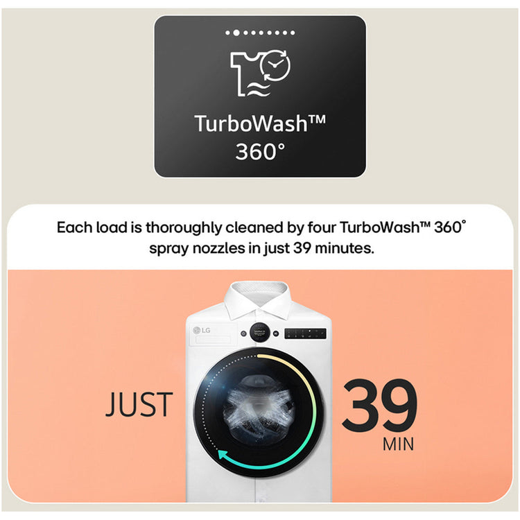 LG F4X7009TWB Washing Machine 9kg White