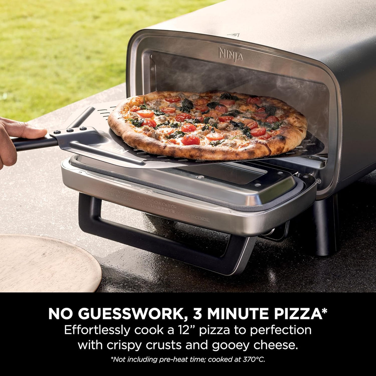Ninja Artisan MO201UK Electric Outdoor Pizza Oven and Air Fryer Grey