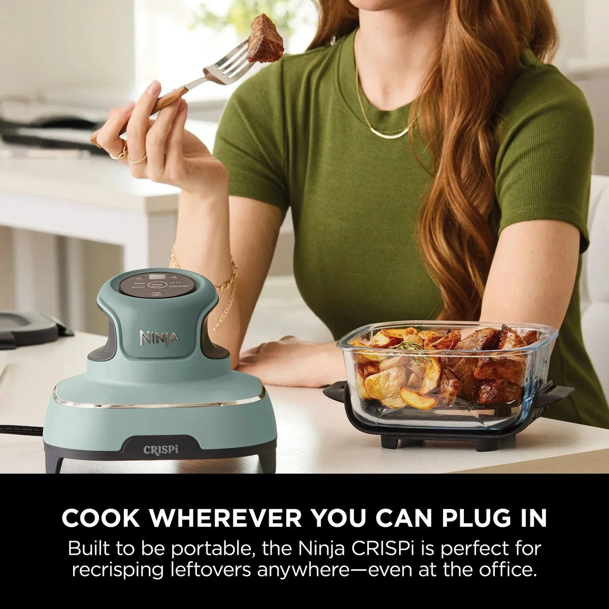 Ninja CRISPi FN101UKSG 4-in-1 Portable Glass Air Fryer 1700W Sage