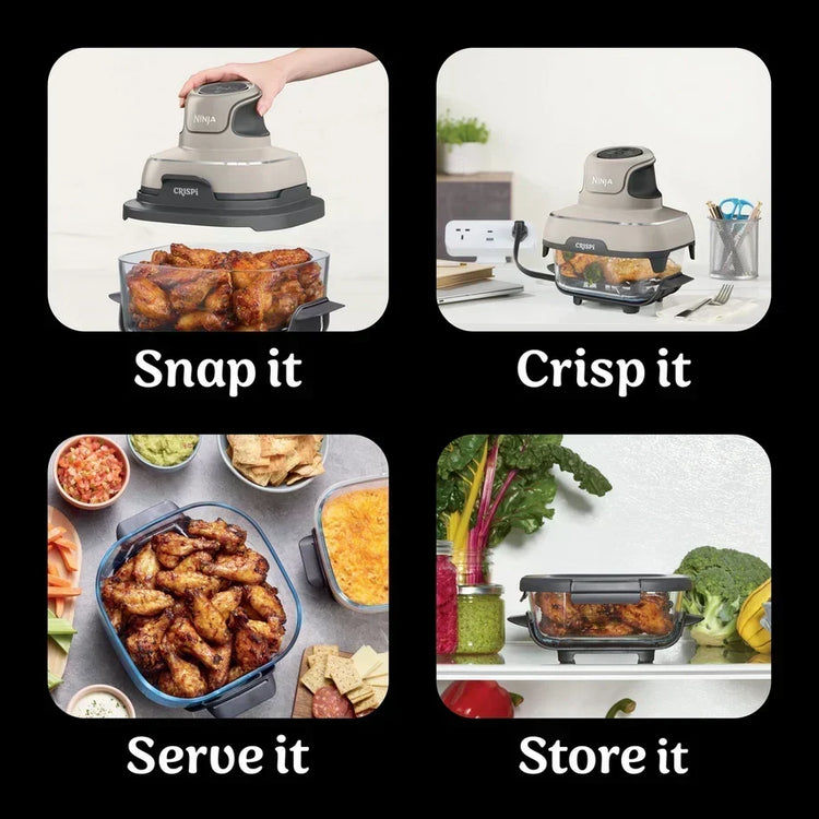 Ninja CRISPi FN101UKST 4-in-1 Glass Air Fryer 1700W Stone