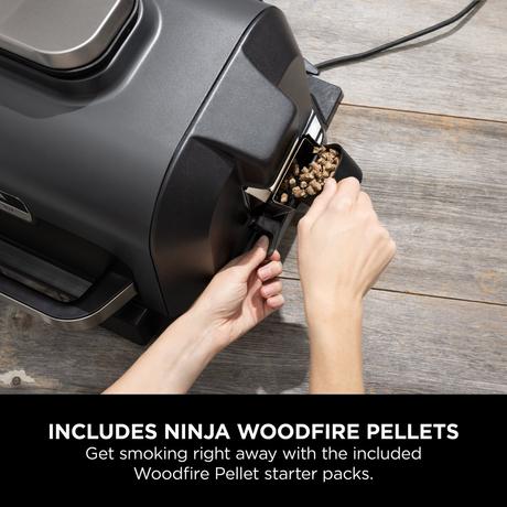Ninja OG850UK Woodfire Pro XL Electric BBQ Grill & Smoker Black