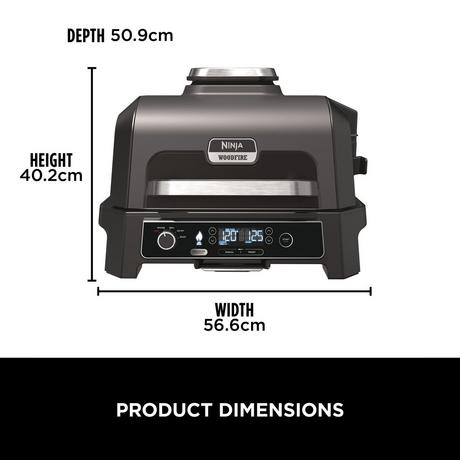Ninja OG850UK Woodfire Pro XL Electric BBQ Grill & Smoker Black