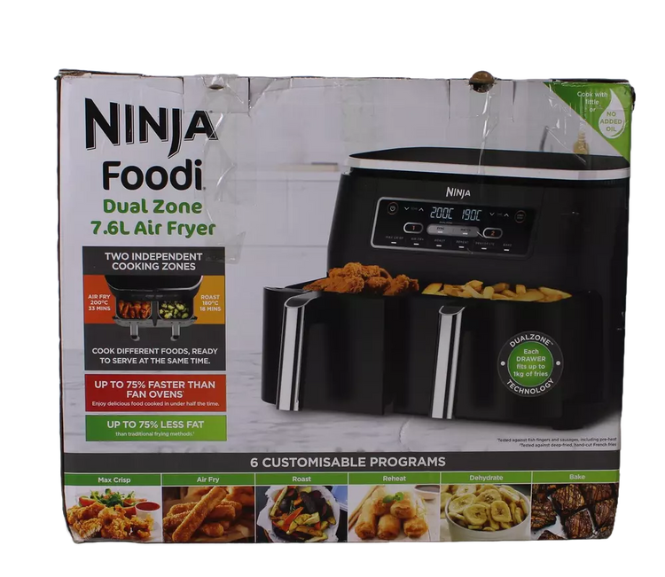 NINJA Foodi Dual Zone AF300UK Air Fryer Grey - DAMAGED BOX