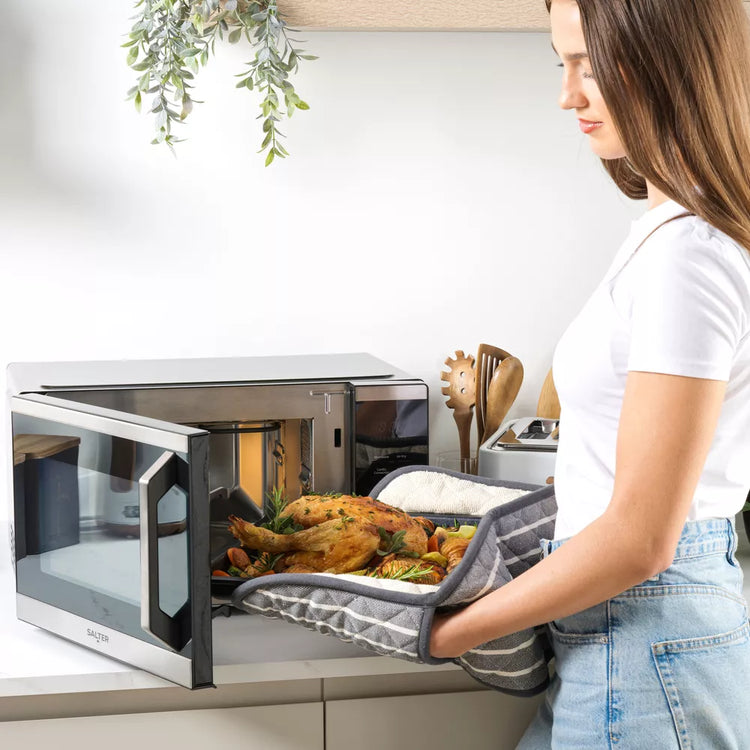 Salter Air Fryer & Microwave 2 In 1 DuoWave 10 Cooking Modes with Baking Pan