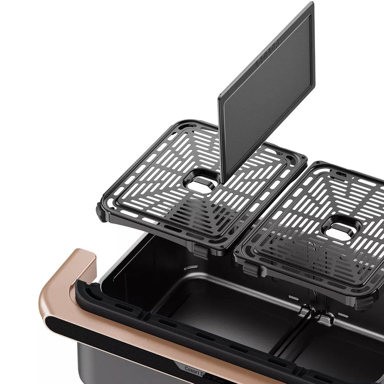 COSORI Smart Air Fryer TwinFry 10L  8-in-1 Non-Stick Dishwasher Safe Rose Gold