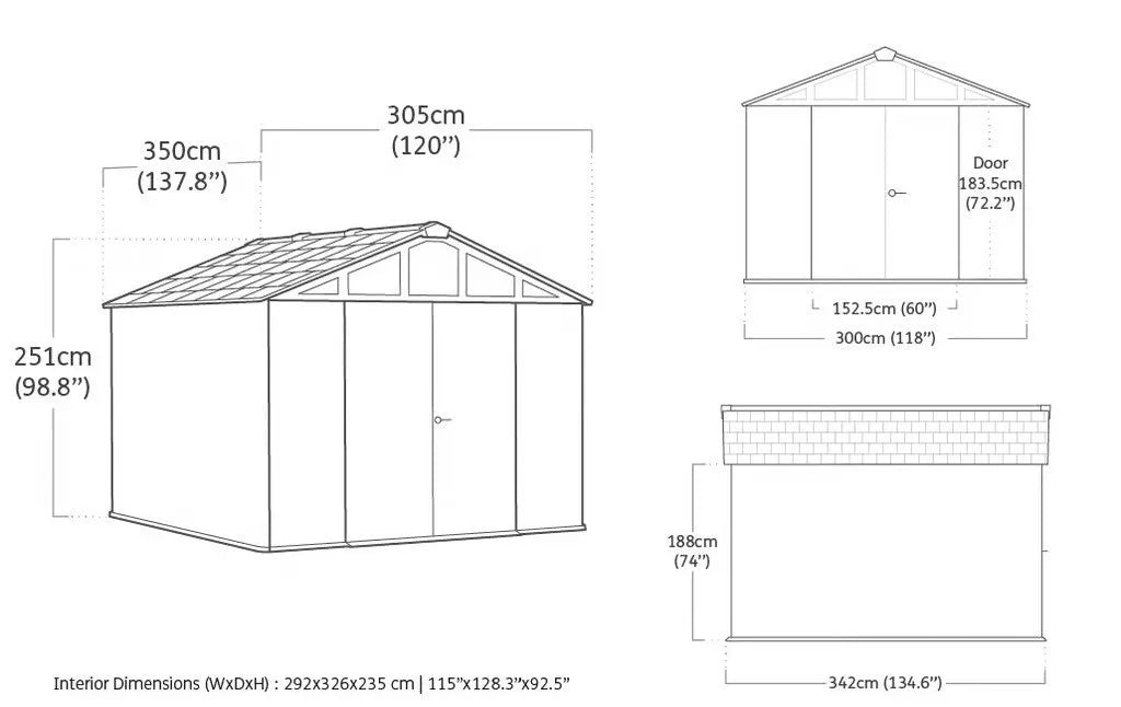 Keter Stronghold 10x11.5 Shed - Grey