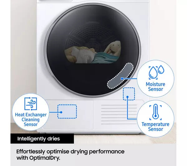 Samsung Series 5 DV90CGC0A0AEEU Heat Pump Tumble Dryer 9kg White