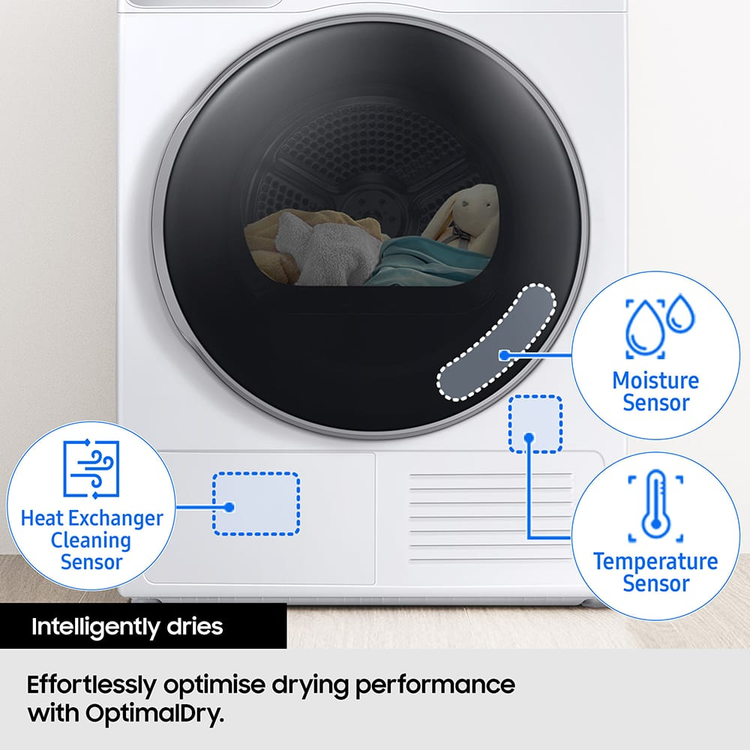 Samsung DV90BB9445GHS1 Series 8 Heat Pump Tumble Dryer 9kg White