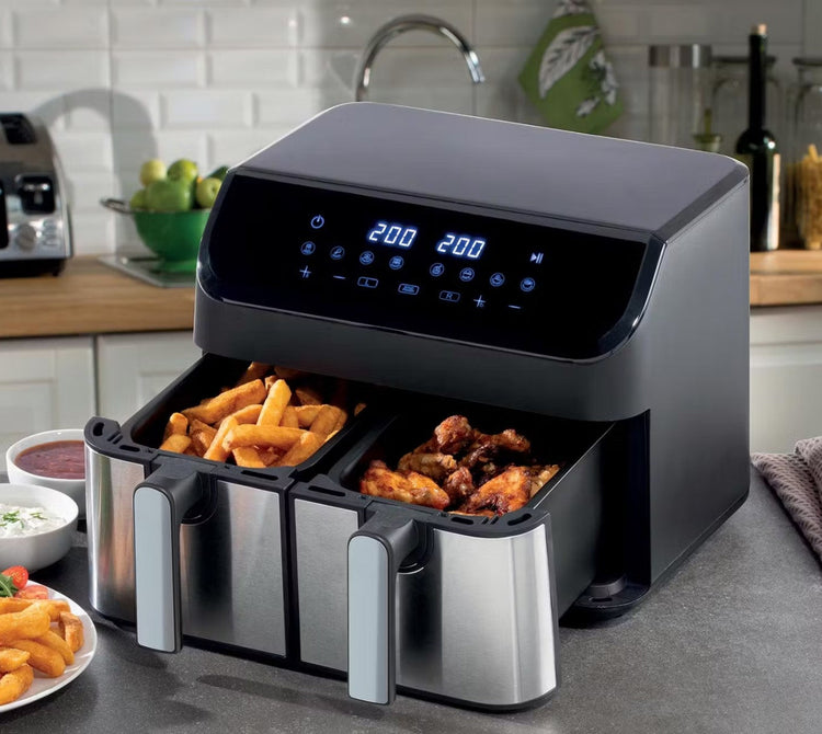 Daewoo SDA2616GE Double Drawer Air Fryer 9L 2000W