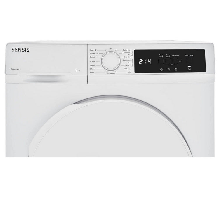 Sensis TDCF018BW Condenser Tumble Dryer 8kg White