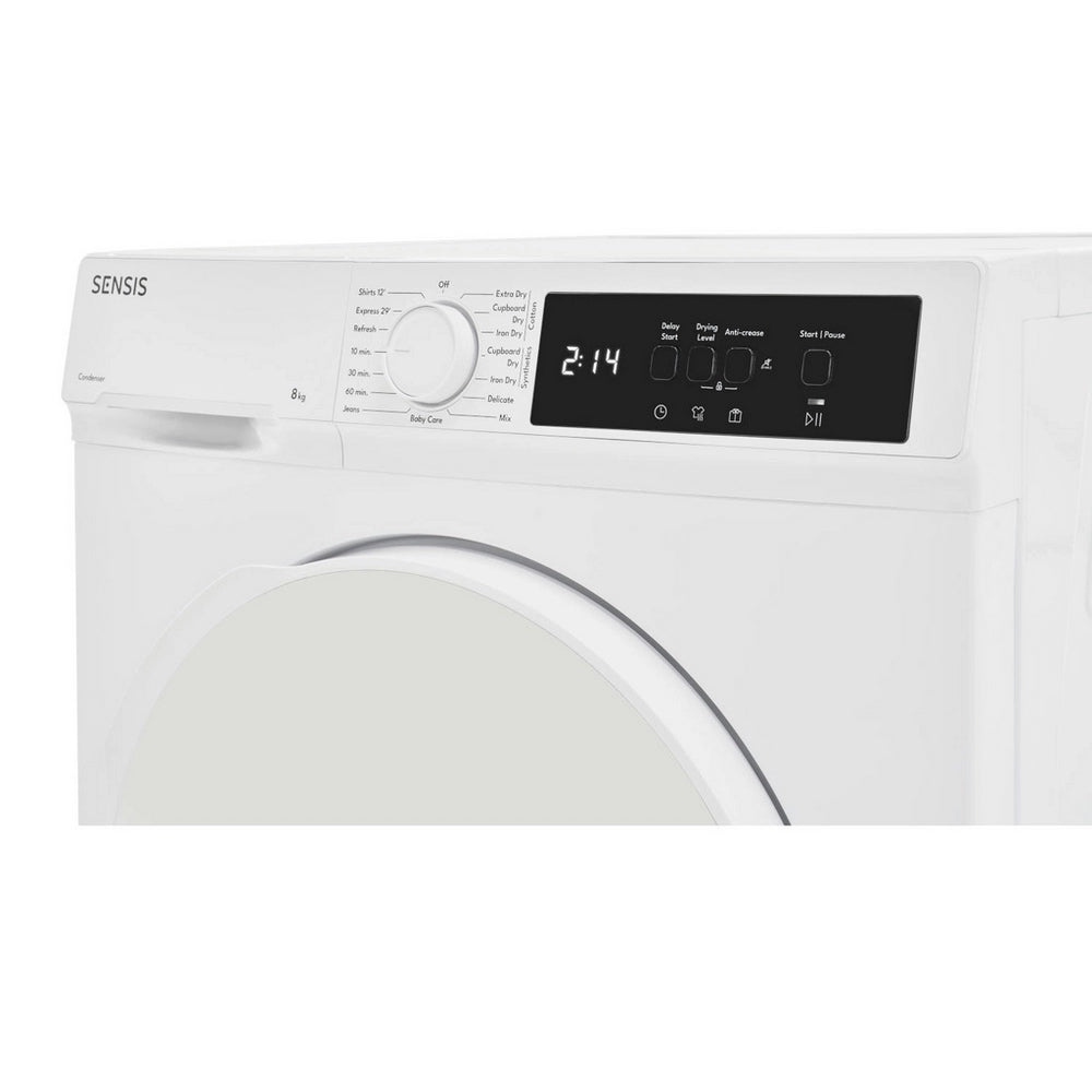 Sensis TDCF018BW Condenser Tumble Dryer 8kg White