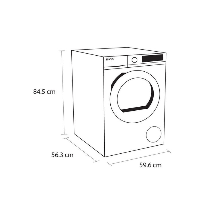 Sensis TDHF018A2W Heat Pump Tumble Dryer 8kg White