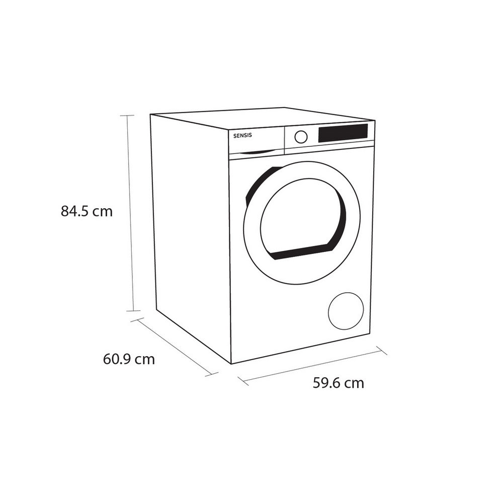 Sensis TDHF019A2W Heat Pump Tumble Dryer 9kg White