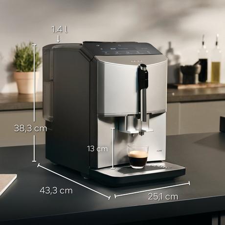 Siemens TF303G07 EQ300 Bean to Cup Coffee Machine Inox Silver Metallic