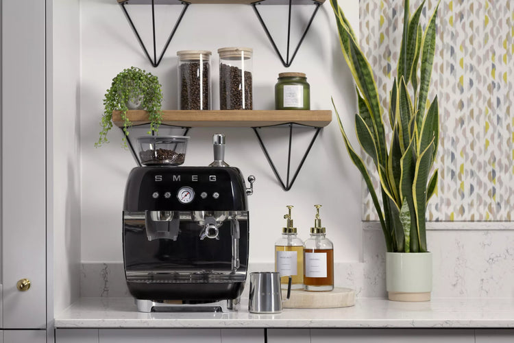 Smeg EGF03BLUK Espresso Coffee Machine with Grinder Black